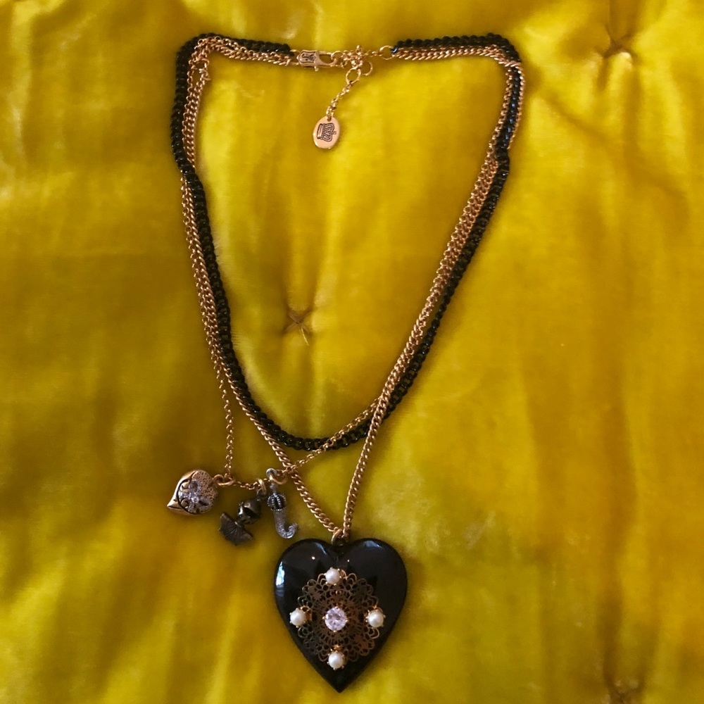 Juicy Couture Black Heart Necklace